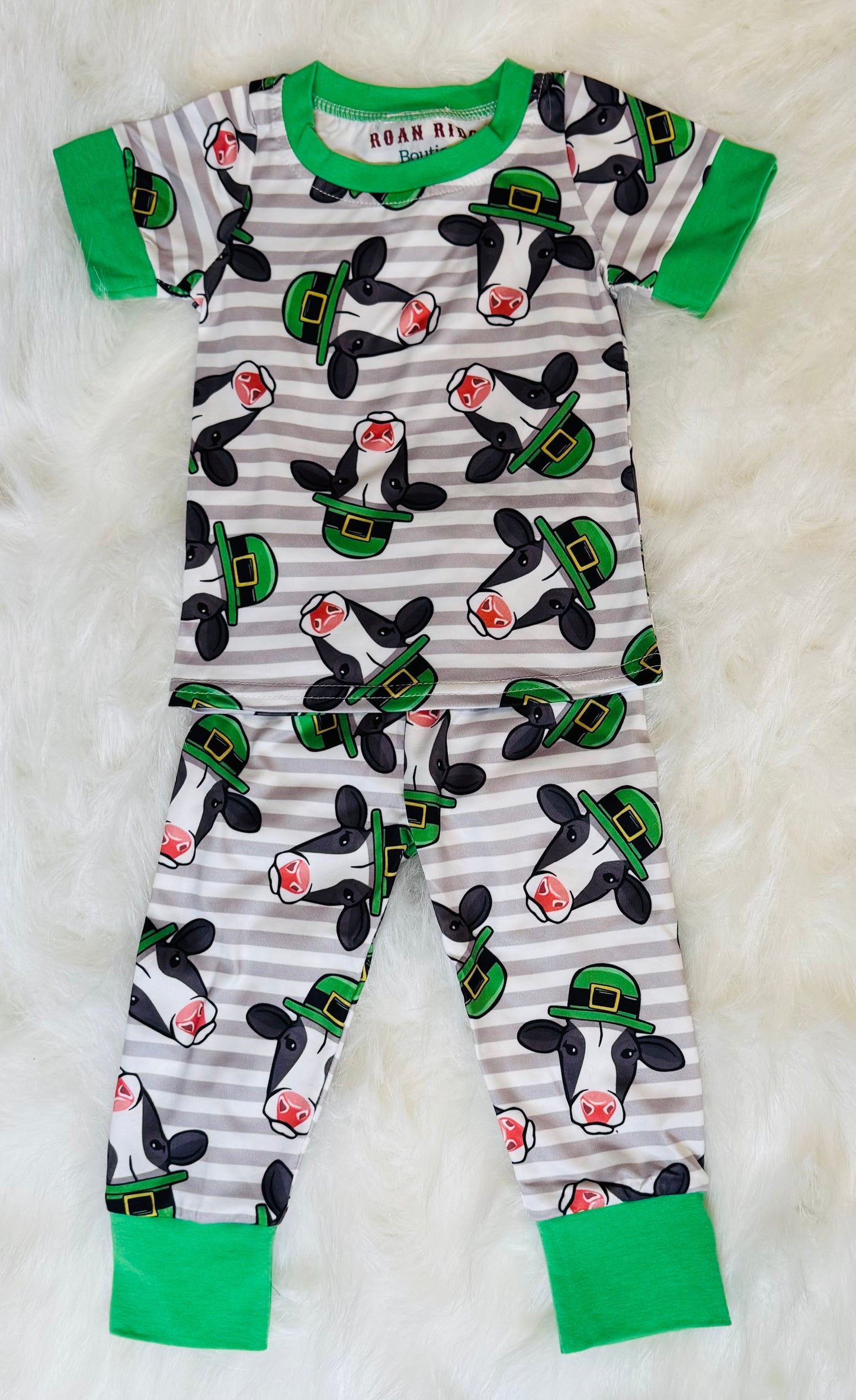 St. Patty’s stripe cow outfit