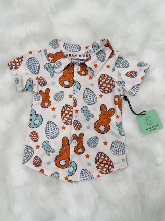 Bunny eggs button shirt